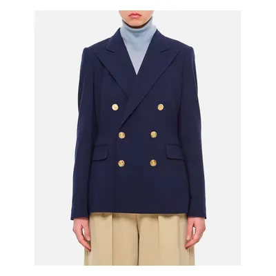 Ralph Lauren Collection | Giacca Doppiopetto In Gabardina Di Lana Camden | Blu | Donna