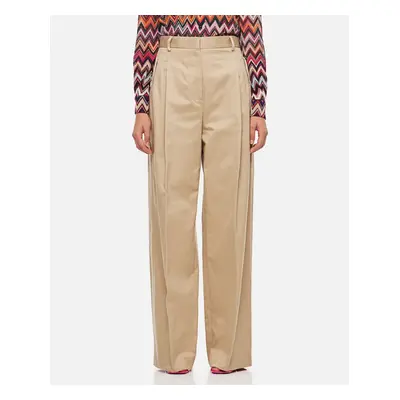 Lanvin | Pantaloni A Vita Alta A Gamba Larga | Beige | Donna