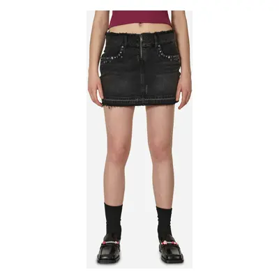 Western Denim Skirt Used Black Wash