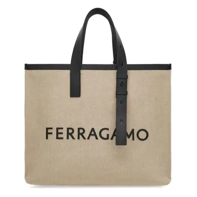 FERRAGAMO - Borsa Tote In Canvas Con Logo