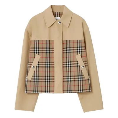 BURBERRY - Giacca In Cotone Con Motivo Check