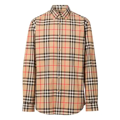 BURBERRY - Camicia In Cotone Con Motivo Check