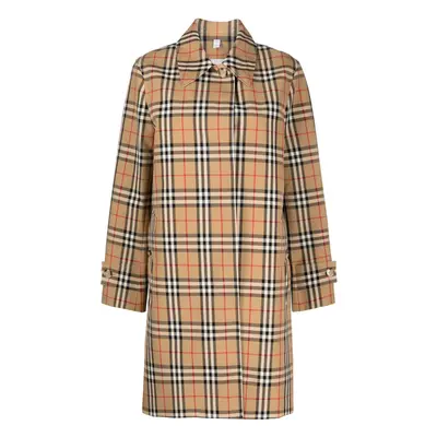 BURBERRY - Impermeabile In Cotone Con Motivo Check