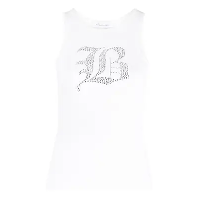 BLUMARINE - Top In Cotone A Coste Con Logo