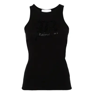 BLUMARINE - Top In Cotone A Coste Con Logo