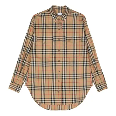 BURBERRY - Camicia In Cotone Con Motivo Check