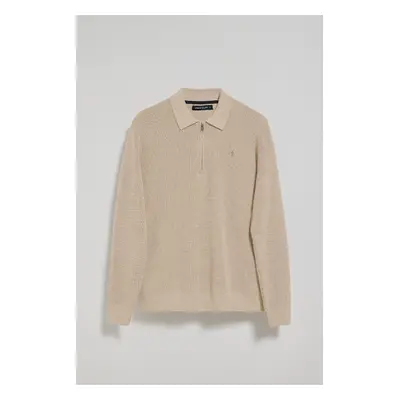 Polo Club - Uomo - Maglione Pol Beige Con Collo Polo E Cerniera E Particolare Rigby Go