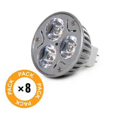 Confezione da Lampadine LED GU5.3 6W 515Lm 3000ºK 40.000H [CA-MR16-9W-WW-PK8-AP]