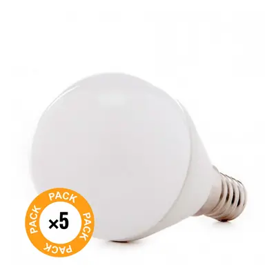 Confezione da Lampadine LED E14 5W 410Lm 6000ºK 40.000H [HO-P45-E14-5W-RC-CW-PK5-AP]