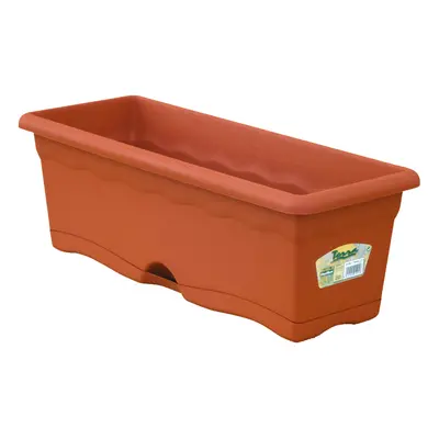 Fioriera con Piatto Integrato Colore Terracotta 50X20Cm [E3-90451]