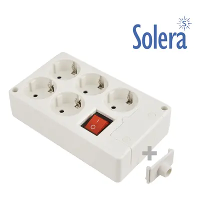 Base bipolare uscite con interruttore luminoso Solera laterale T/T 16A 250V colore bianco [E3-41