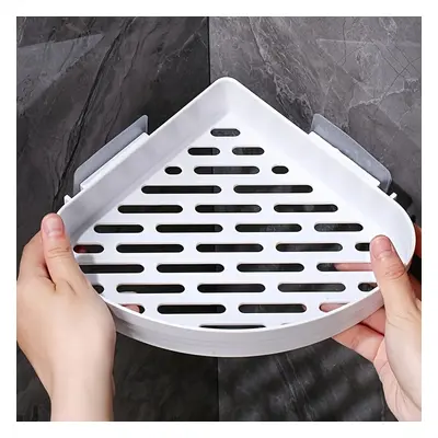 Easy-install Corner Shower Caddy - Wall-mounted Plastic Shelf With Drain Holes For Storage, Sham