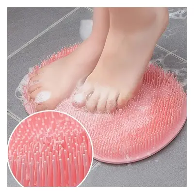 TEMU 1pc Pink Exfoliating Foot & Back Scrubber Pad, 11.8" - Dual-texture For Shower Use, Non-ele