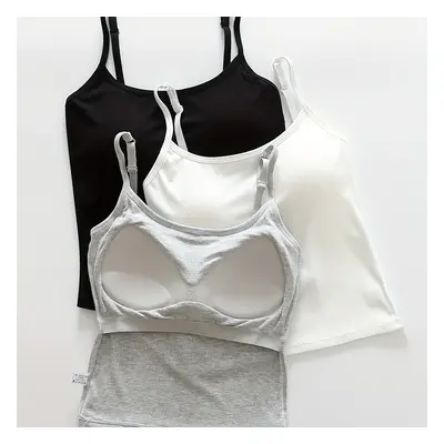 TEMU 3pcs With Padding Vest Top, Simple Breathable Cami Top, Women's Lingerie & Underwear