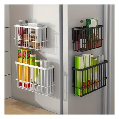 1pc Cling Film Storage Basket, Kitchen Organizer Shelf, Refrigerator Side Mounted Kitchen Paper 