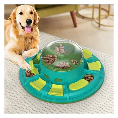 TEMU Interactive Slow Feeder Dog Bowl - Iq Training Puzzle Toy For All Breeds, Plastic, No Batte