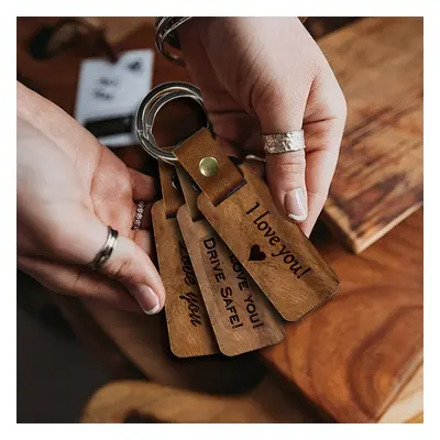 TEMU 10pcs Wooden Blank Retro Keychain Laser Engraved Wooden Sign Keychain Diy Craft Gift