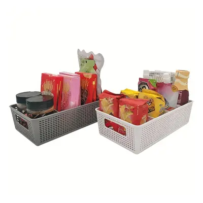 TEMU 1/2/3/4/5pcs Woven Storage Box With Divider For Bathroom Vanity And Kitchen, Cabinet/counte