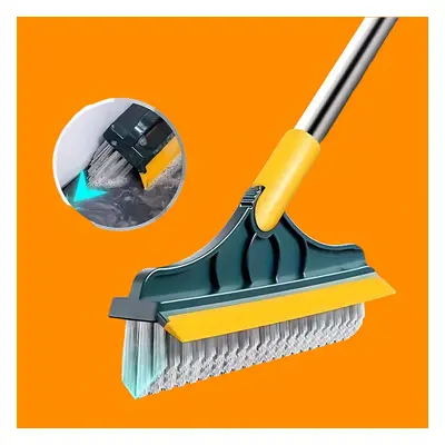 TEMU 1pc Adjustable Long Handle Cleaning Brush With Angled Bristles & Built-in Glass Cleaner - I