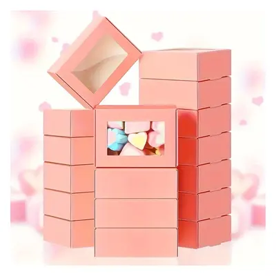 TEMU 20pcs Mini Paper Gift Boxes With Clear Window, Packaging For Bakery, Candy, Chocolate, Jewe