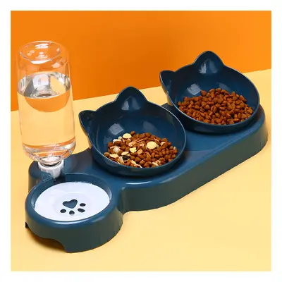 TEMU Cat Bowls Double Feeder - Plastic Pet Food & Water Bowls For Cats, Automatic Water Dispense