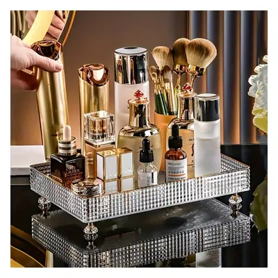 TEMU 1pc Cosmetic Storage Rack, Desktop Bathroom Tray, Perfume Makeup Organizer, Cosmetic Ring S