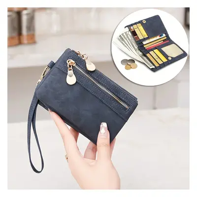 Small Wallet, Pu Leather Short Wallet, Casual Portable Card Holder With Zipper Coin Pocket, Mult