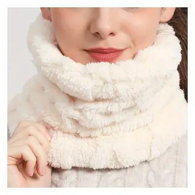 TEMU Fur Plush Infinity Scarf Solid Neck Gaiter Cute Plain Coldproof Neck Warmer Ski Mask For Wo