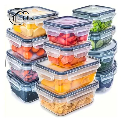 TEMU Ldq 12pcs Bpa-free Food Storage Containers Set - Leak-proof, Airtight With Snap Lids, Micro