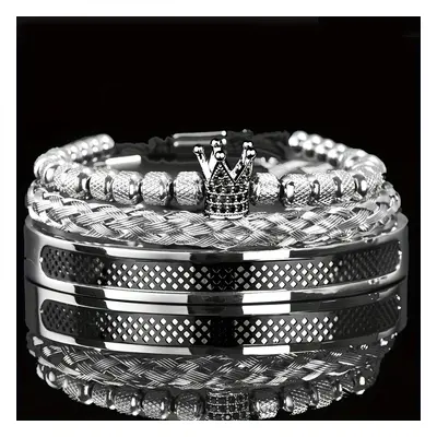 TEMU Crown Stainless Steel Bracelet For Men