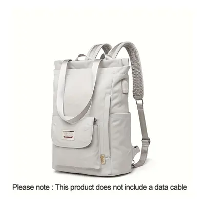 TEMU Waterproof Stylish Laptop Backpack, Casual Nylon Shoulder Bag, Top Open College School Bag