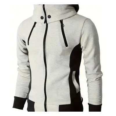 TEMU Men's Hooded Jacket Casual Long Sleeve Hoodies With Zipper Gym Sports Hooded Coat For