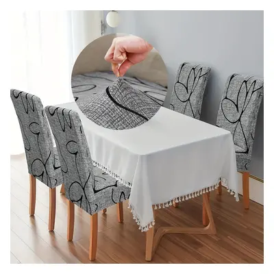 TEMU 1pc Flower Dining Chair Cover, Dining Chair Cover, Living Room Stretching Chair Cover, Furn