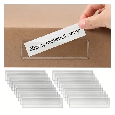 60pcs, Organize Your Home With 60pcs Holders - Adhesive Shelf Tag Pockets For Bookshelf