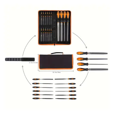 TEMU 17pcs File Tool Set With Carry Case, T12 Drop Alloy Steel, Precision Flat/triangle/half-rou