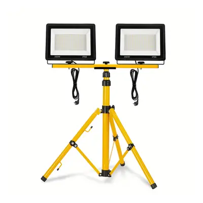 2x Led Construction Spotlight Led With Tripod And Cable Light Ip66 For Construction Site Garage 