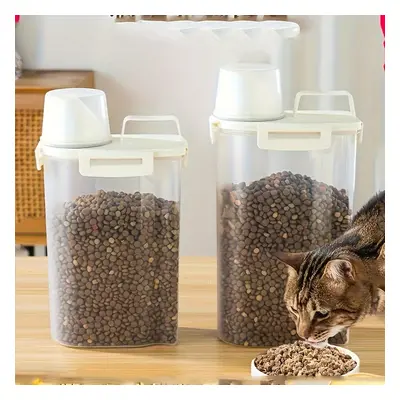 TEMU 1pc Pet Food Storage Container, Moisture-proof Pet Vacuum Food Storage Bucket With Measurin