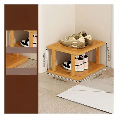 Bamboo Hardwood Free Standing Shoe Rack - Multi-functional Vertical Storage Shelf, Space-saving 