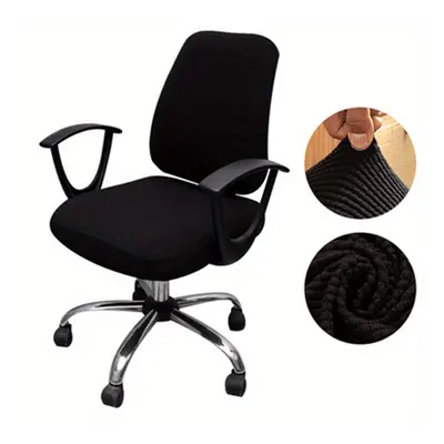 TEMU 2pcs/set Office Chair Dining Cover Solid Color Stretch Jacquard Covers For Desk Computer Ch