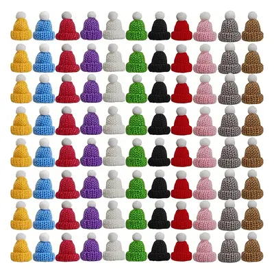 TEMU 88pcs Mini Knitted Hats Assortment, Christmas Craft Miniature Yarn Beanies For Diy Art & Ha