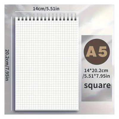 160-page All-in-one Spiral Notebook - Dual Grid & Lined Paper For Journaling And Planning, A5 Ad