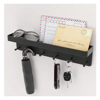 Chic Wall-mounted Key Holder With Shelf - , Hooks For Keys & Mail Storage, Bedroom & Bathroom De