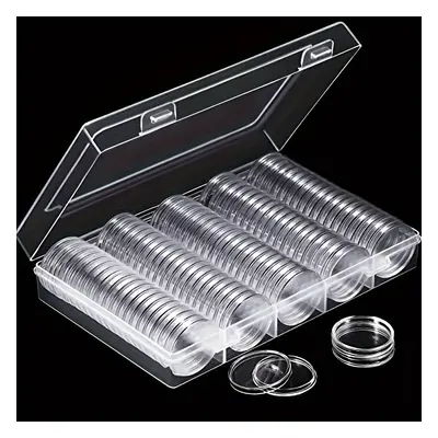 Coin Capsule Round Plastic Coin Box With Organizer For Coin Collection Supplies Commemorative Co