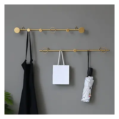 Glam Style Floating Shelf With Hooks - Metal Wall Hanging Storage Rack For Various Room Types - 