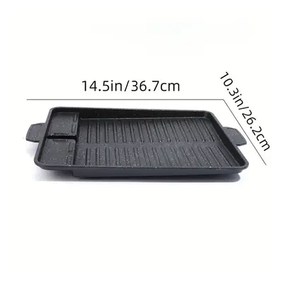 Korean Non-stick Stone Grill Pan, Polished Medical Stone Indoor Outdoor Bbq Griddle Scratch-resi