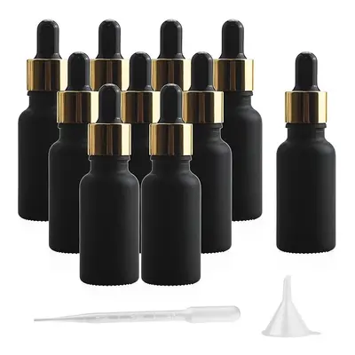 TEMU 10pcs Frosted Glass Dropper Bottles 15ml/20ml - Essential Oil & Perfume Sample Containers W