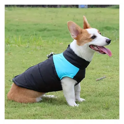 TEMU Reflective Dog Jacket, Waterproof Polyester Quilted Coat With Traction Ring, Zipper Pet Ves