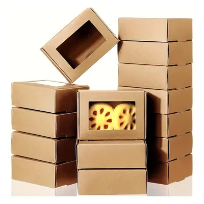 TEMU 50pcs Mini Paper Gift Boxes With Window For Soap, Treats, Candy - Wedding, Birthday, Annive