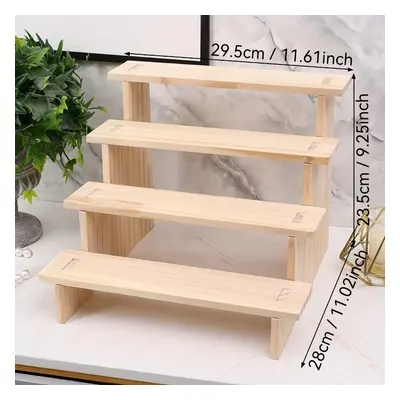 TEMU Tier Wooden Display Stand For Jewelry, Cosmetics & More - Home Decor, Live Streaming, And R