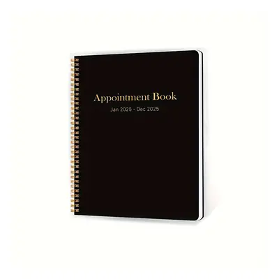 2025 Spiral Bound Appointment Book Planner - 12-month Jan-dec, Calendar Views, Paper Cover, Engl